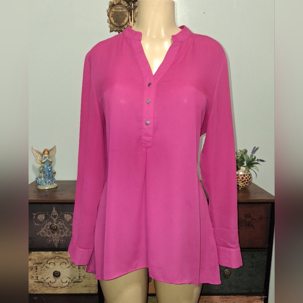 ZAC & RACHEL BUTTON DOWN PINK TOP SZ LG